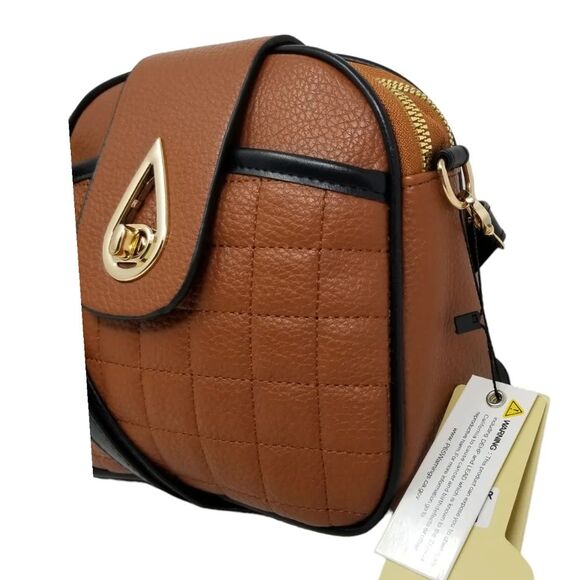 Brown and black Pebbled Crossbody Purse - Picture 9 of 10